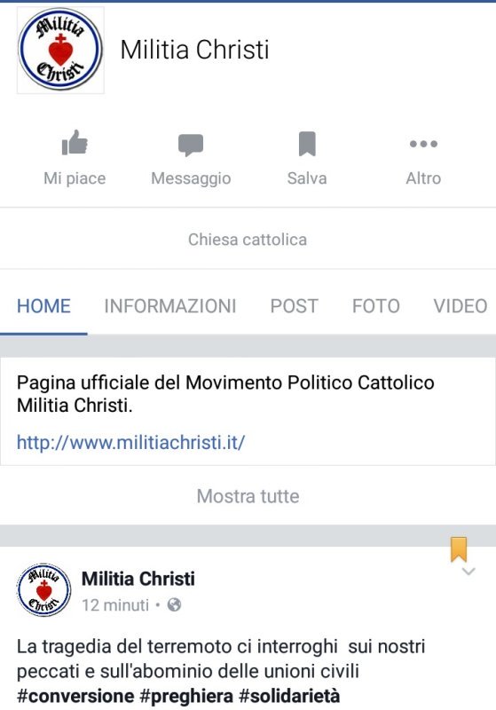 Militia Christi su Facebook