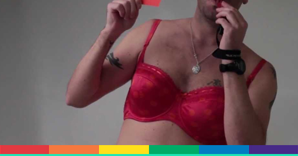 uomo con reggiseno