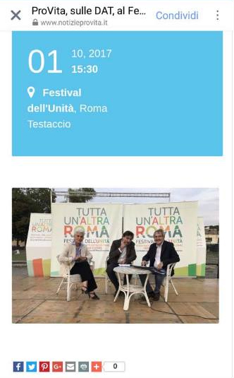L'annuncio sul sito di ProVita