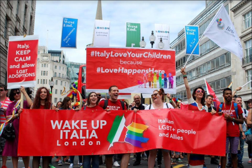 Una manifestazione di Wake Up Italia - London